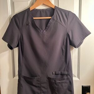 Cherokee Charcoal V-Neck Scrub Top
